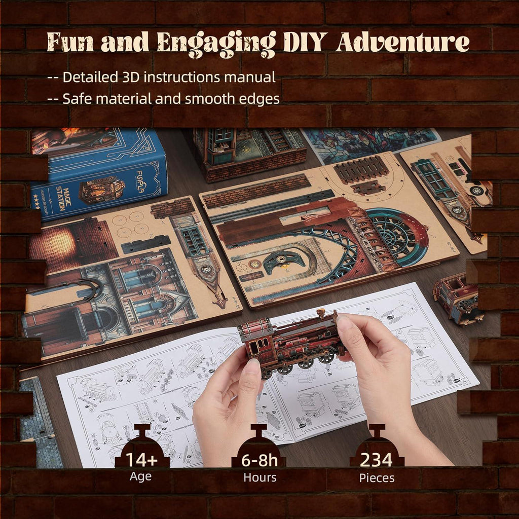 Magic Station Book Nook Kit 3D Wooden Puzzle Insert Model – Geeky Chic ...