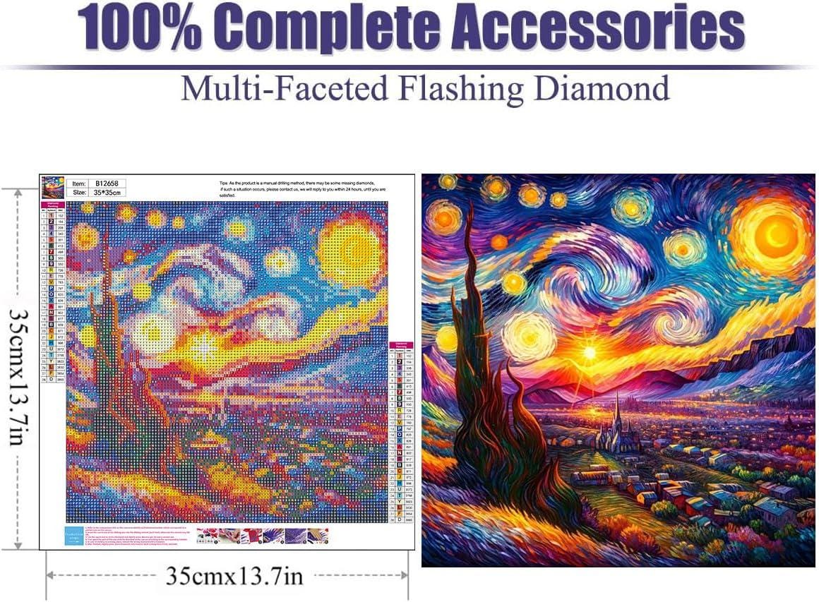 Abstract Van Gogh Diamond Painting Kit, Abstract Gem Art, DIY Craft