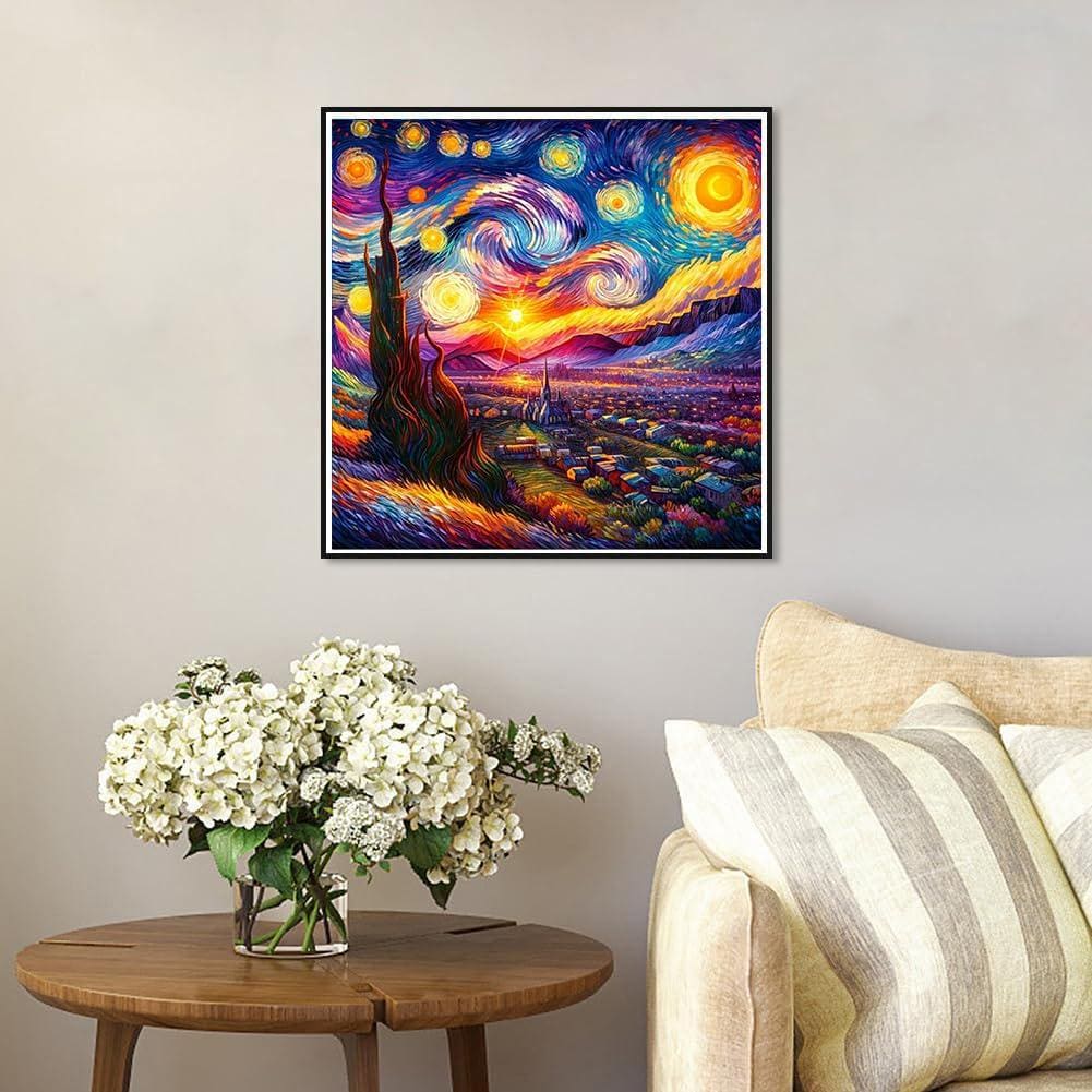 Abstract Van Gogh Diamond Painting Kit, Abstract Gem Art, DIY Craft